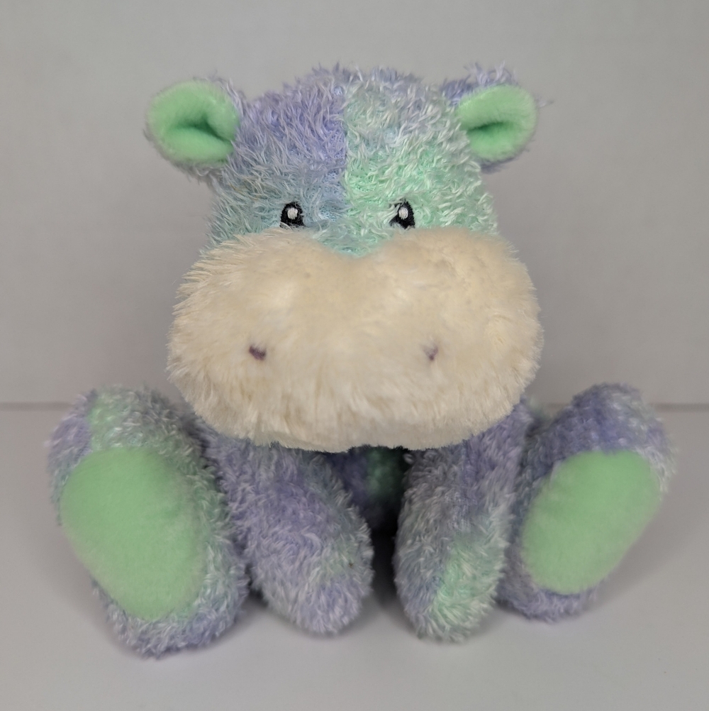 Baby Gund Speckles Hippo Plush Lavender Purple Mint Green 9" 5824 Stuffed Animal